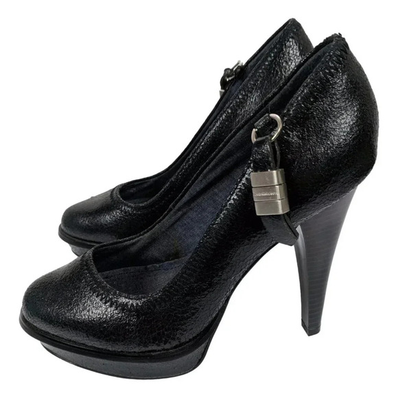 Calvin Klein Shoes Womans  Pumps Black Leather Stillettos Sz 7.5 - Picture 4 of 8